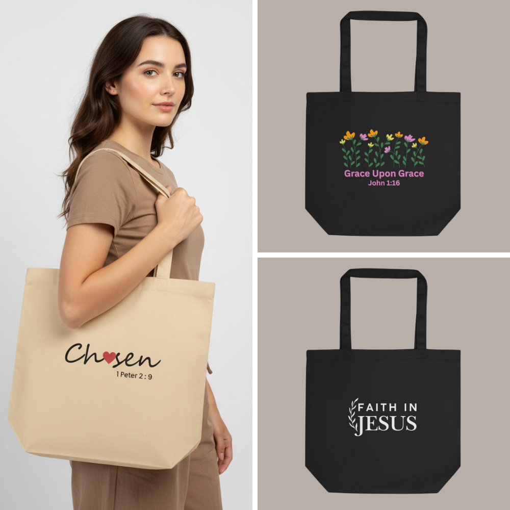 Faith-Inspired Cotton Tote Bags