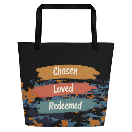 Christian tote bag - Chosen Loved Redeemed Large Tote Bag - Saint Label