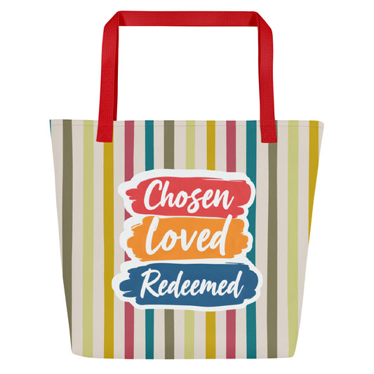Christian tote bag - Chosen Loved Redeemed Large Tote Bag - Saint Label