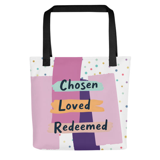 Christian tote bag - Chosen Loved Redeemed Tote Bag - Saint Label