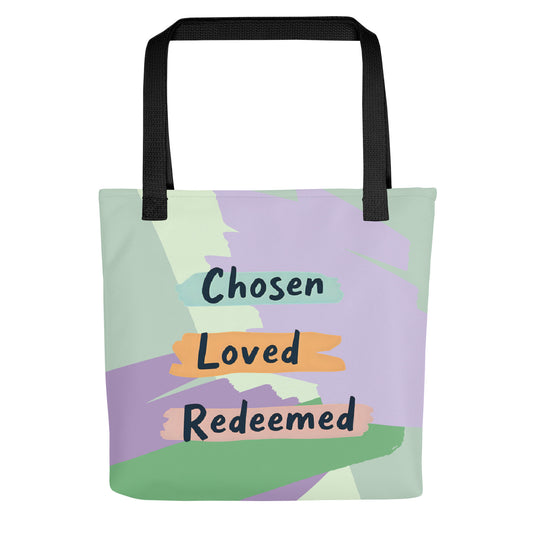 Christian tote bag - Chosen Loved Redeemed Tote Bag - Saint Label