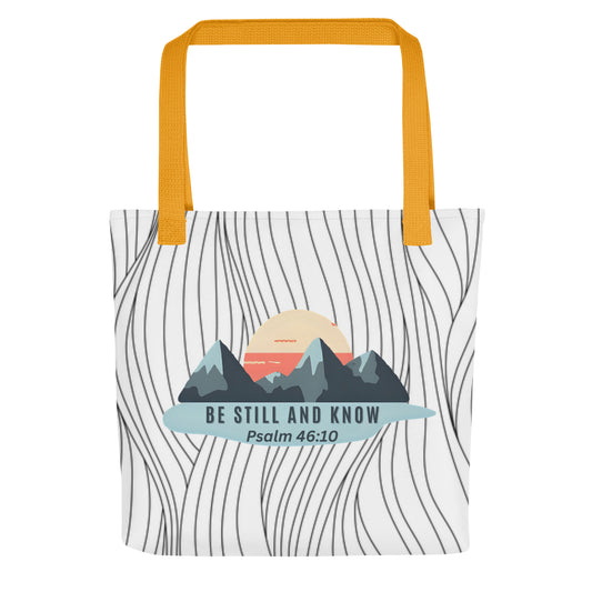 Christian tote bag - Be Still and Know Tote Bag - Saint Label