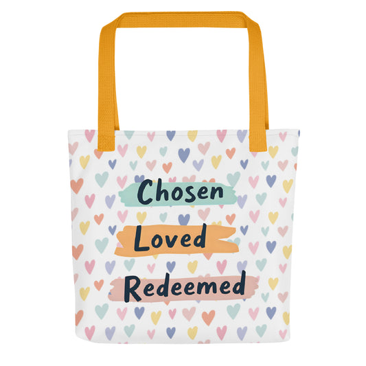Christian tote bag - Chosen Loved Redeemed Tote Bag - Saint Label