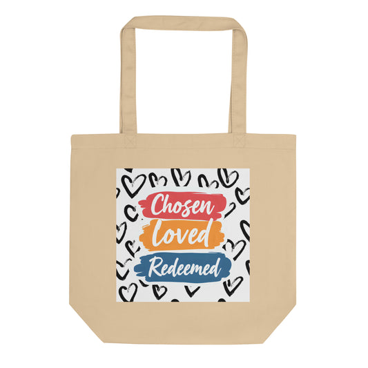 Christian tote bag - Chosen Loved Redeemed Cotton Tote Bag - Saint Label