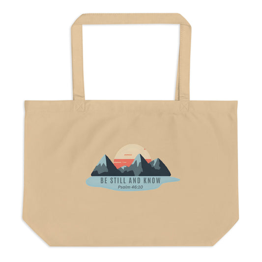 Christian tote bag - Be Still and Know Large cotton tote bag - Saint Label
