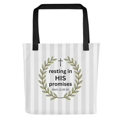 Resting in His Promises Tote Bag - Matthew 11:28-30