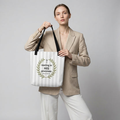 Resting in His Promises Tote Bag - Matthew 11:28-30